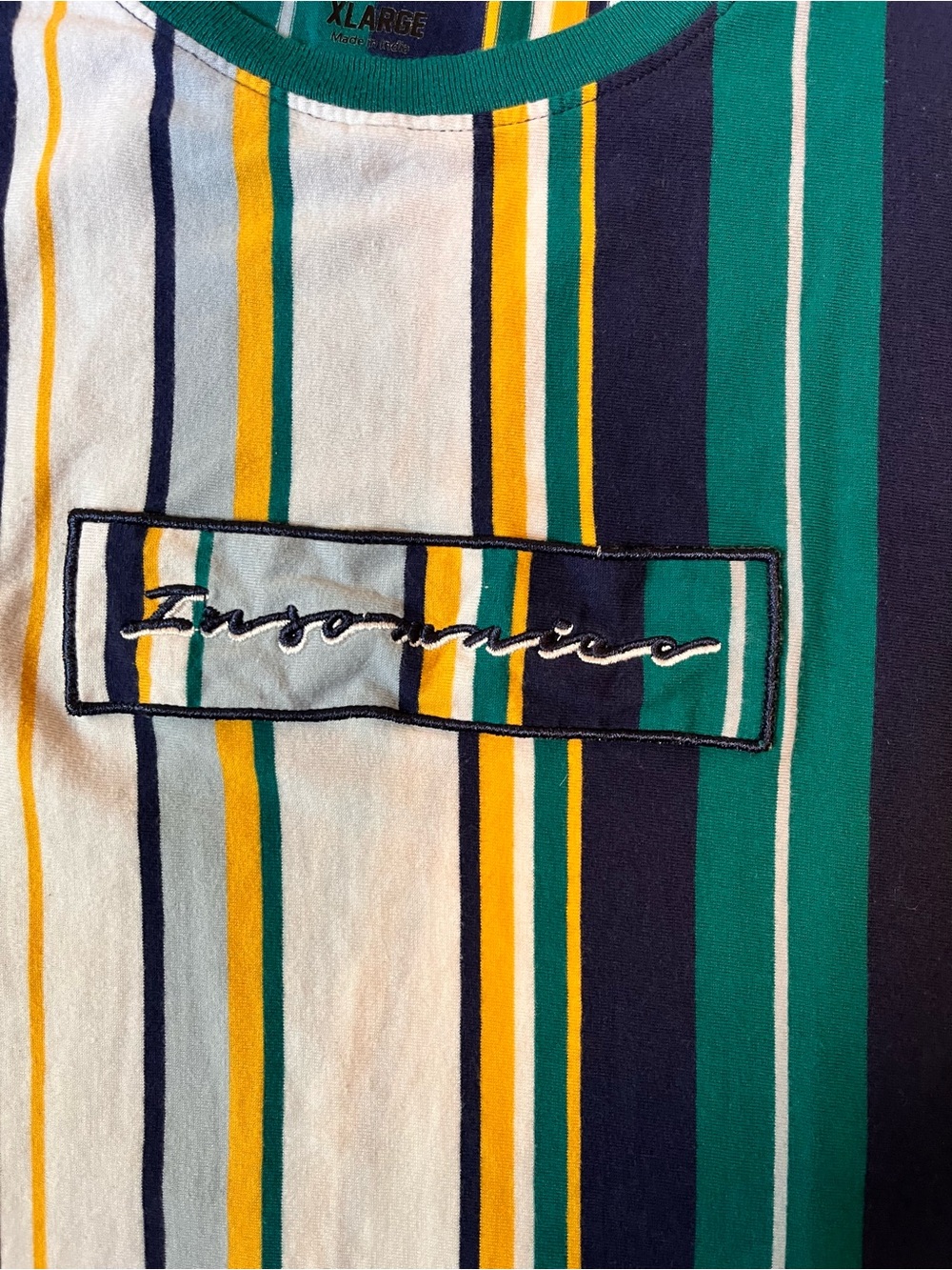 Vox Populi Insomnia Men's Striped Crew Neck Shirt 100% Cotton